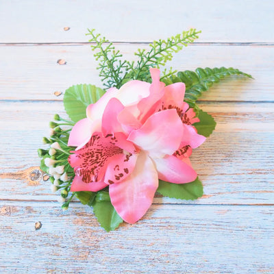 Kaia Light Pink Flower Hair Clip - Made in Hawaii