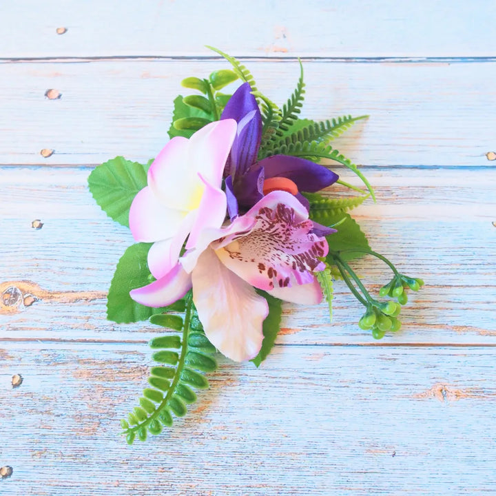 Kaia Purple Flower Hair Clip - Made in Hawaii