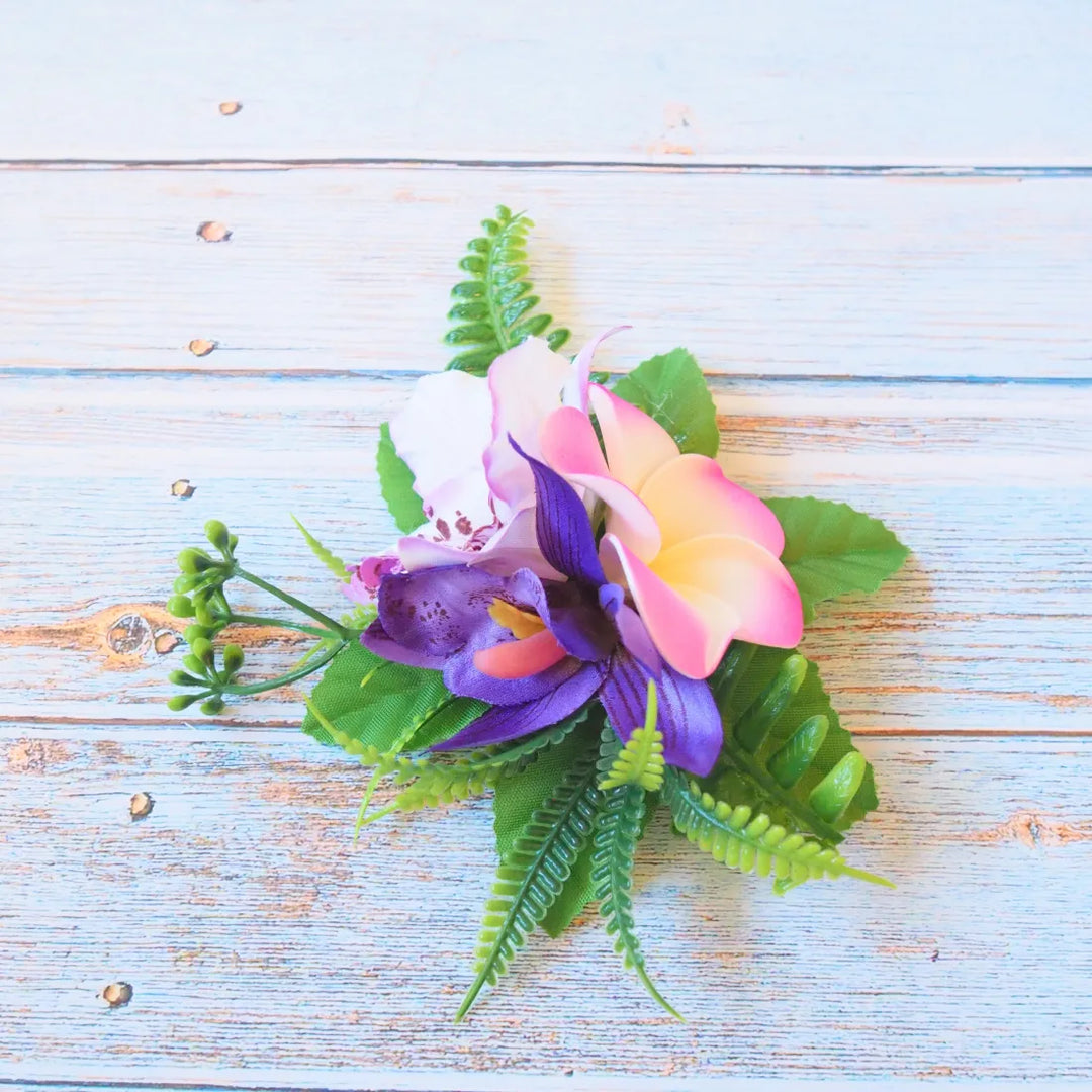 Kaia Purple Flower Hair Clip - Made in Hawaii