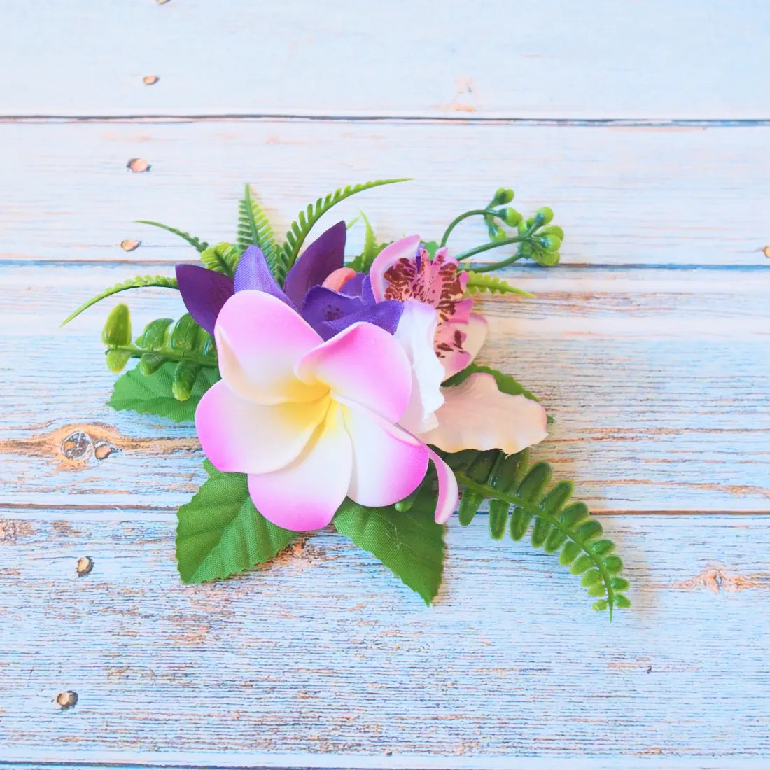 Kaia Purple Flower Hair Clip - Made in Hawaii