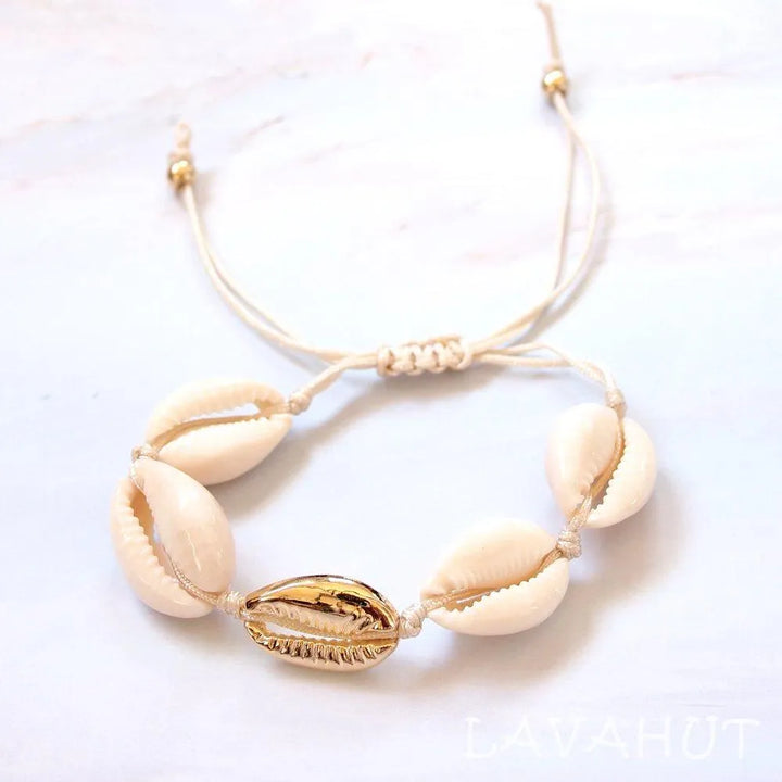 Kailua Cowry Gold Hawaiian Bracelet - Made in Hawaii