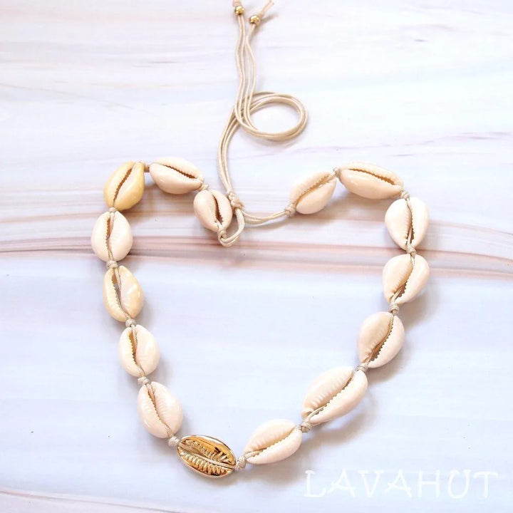 Kailua Cowry Gold Hawaiian Necklace - Made in Hawaii