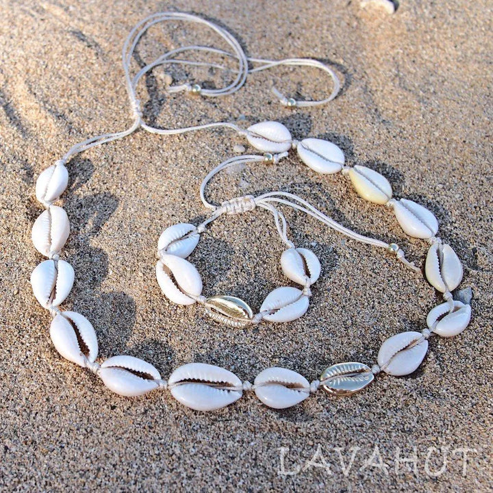 Kailua Cowry Gold Hawaiian Necklace - Made in Hawaii