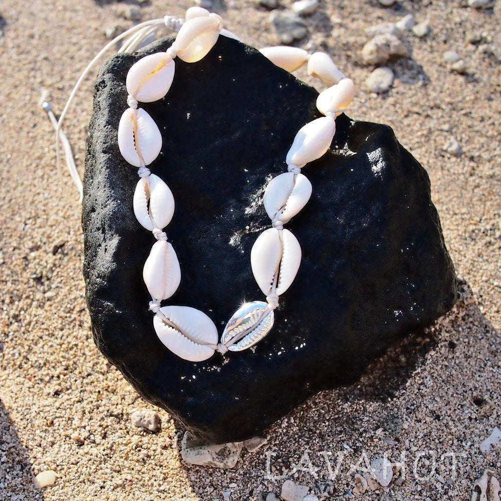 Kailua Cowry Silver Hawaiian Necklace - Made in Hawaii