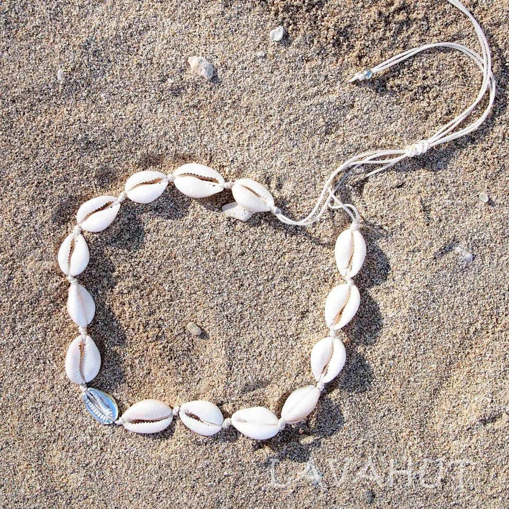 Kailua Cowry Silver Hawaiian Necklace - Made In Hawaii