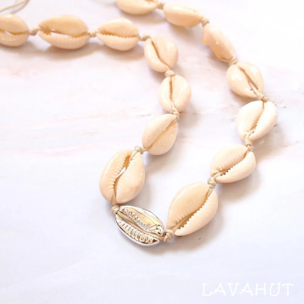 Kailua Cowry Silver Hawaiian Necklace - Made in Hawaii