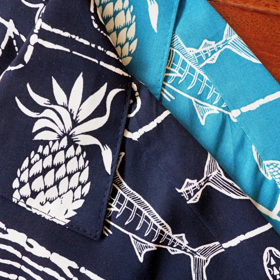 Kaka’ako Teal Hawaiian Rayon Shirt - Made in Hawaii