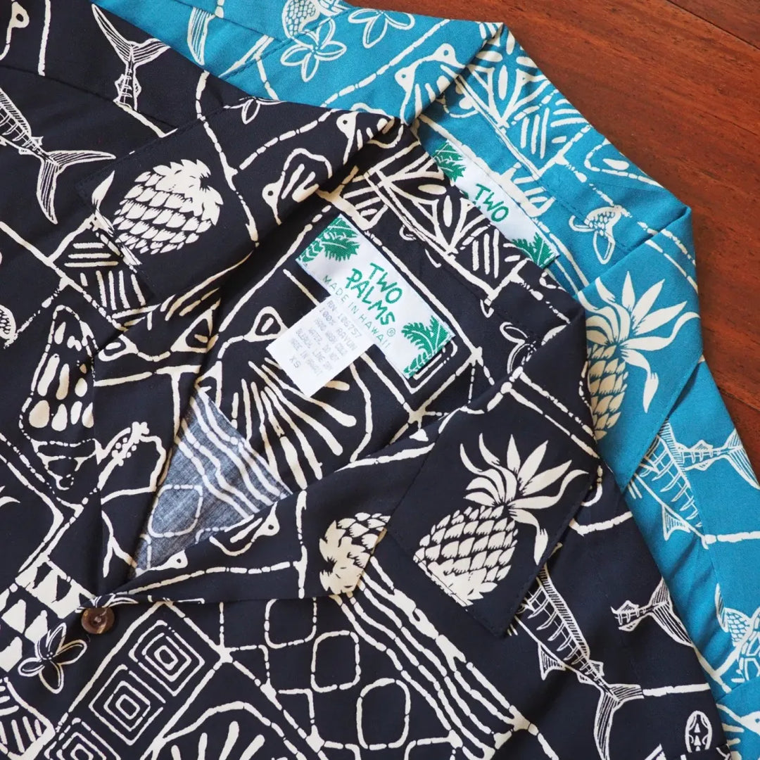 Kaka’ako Teal Hawaiian Rayon Shirt - Made in Hawaii