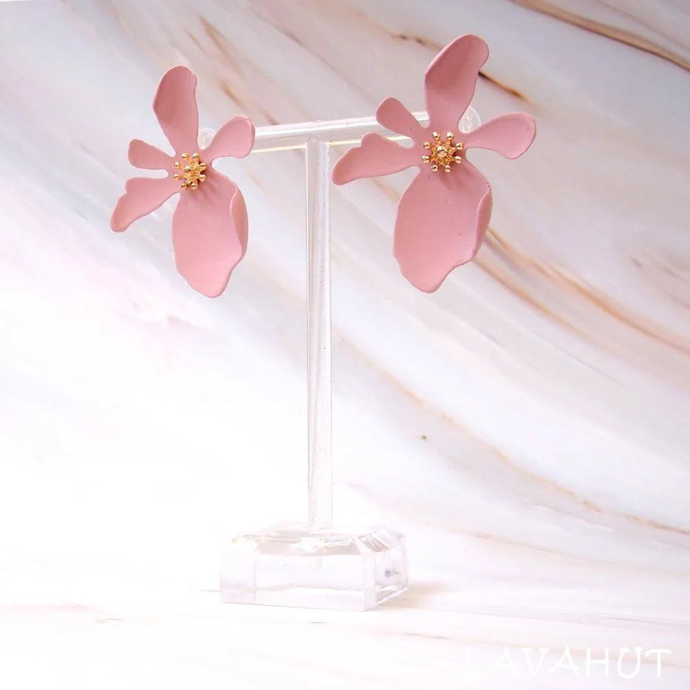 Kakaako Pink Island Flower Earrings - Made In Hawaii