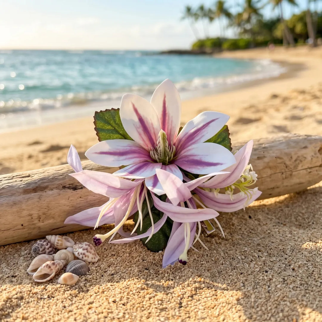 Kaneohe White Flower Hair Clip - Made in Hawaii