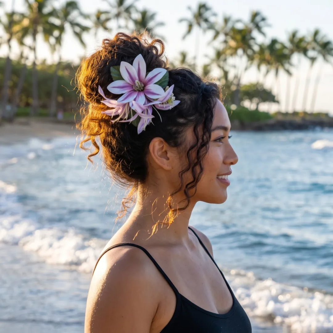 Kaneohe White Flower Hair Clip - Made in Hawaii
