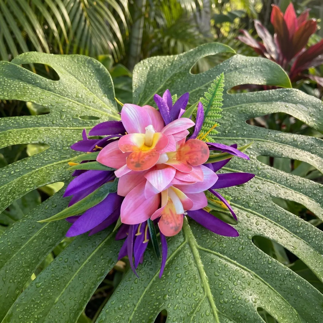 Keala Purple Flower Hair Clip - Made in Hawaii