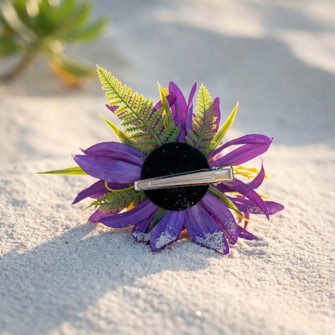 lavender flower hair clip Keala Purple Flower Hair Clip with Pink Petals