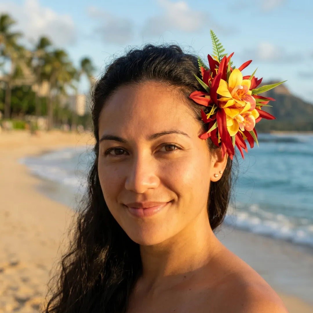 Keala Red Flower Hair Clip - Made in Hawaii