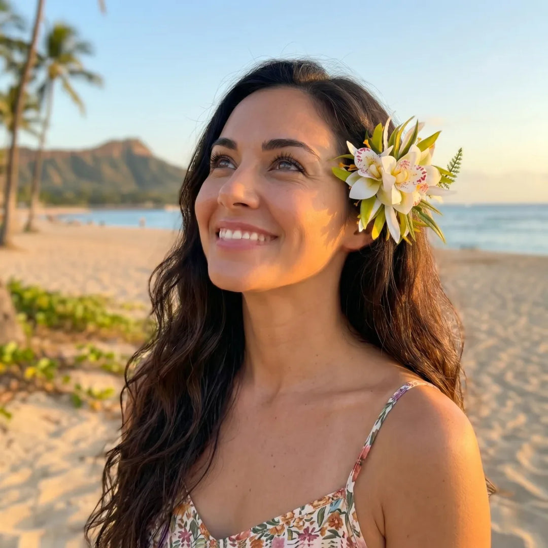 Keala White Flower Hair Clip - Made in Hawaii