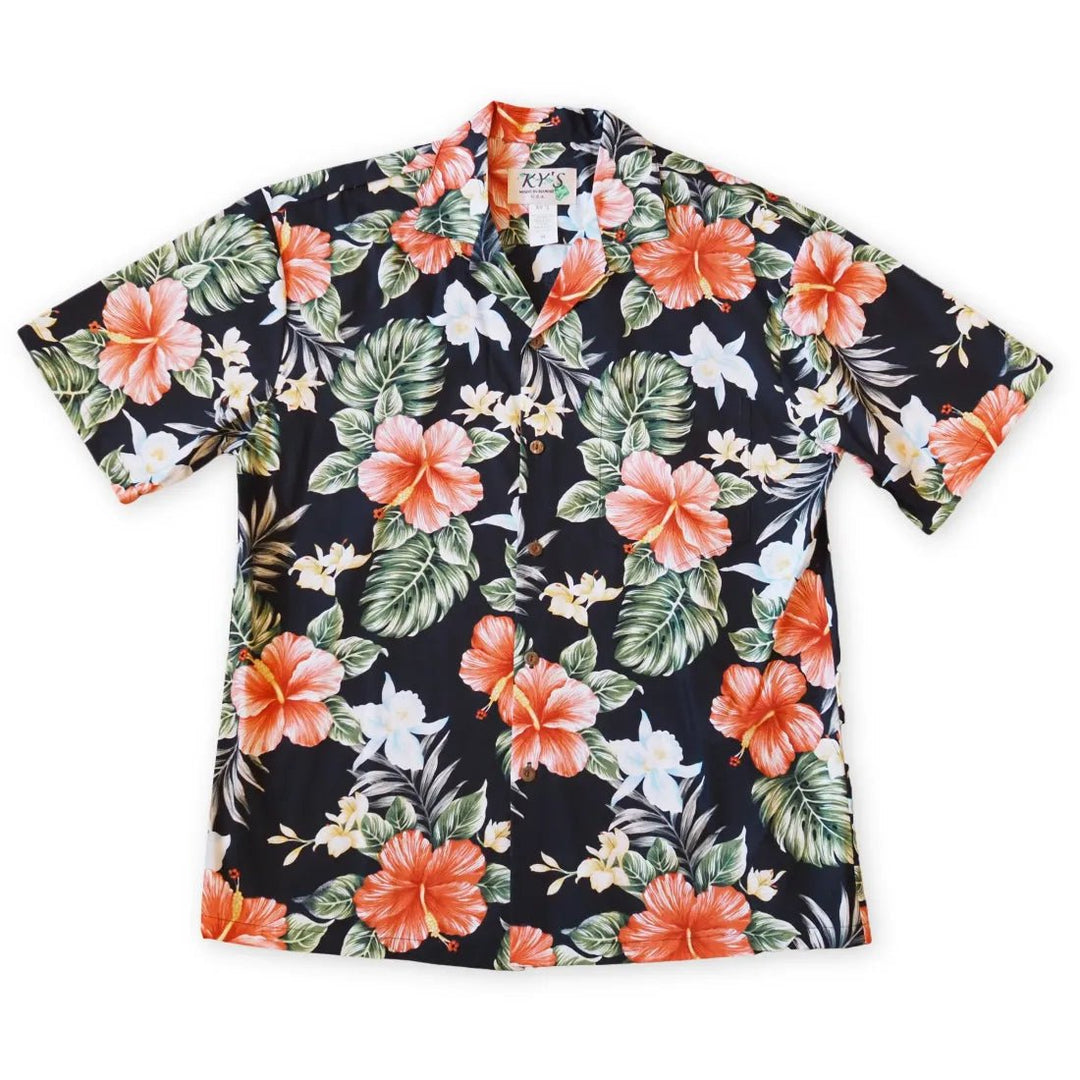 Ke'e Black Hawaiian Cotton Shirt – Authentic Hawaiian Cotton Men's Shirts by Lavahut
