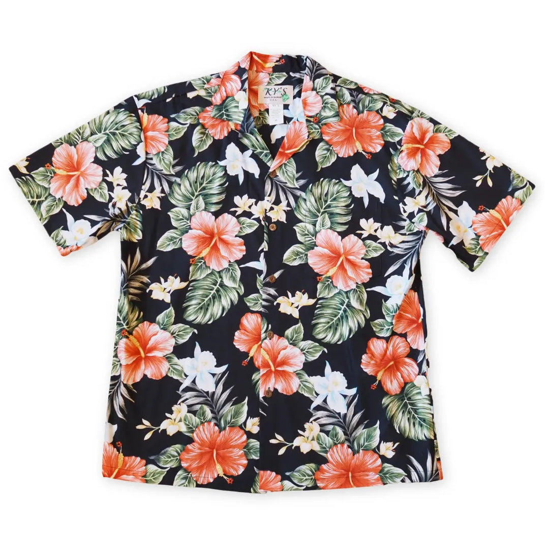 Ke’e Black Hawaiian Cotton Shirt - Made in Hawaii