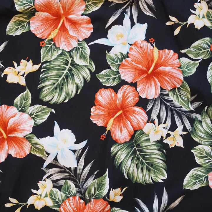 Ke’e Black Hawaiian Cotton Shirt - Made in Hawaii