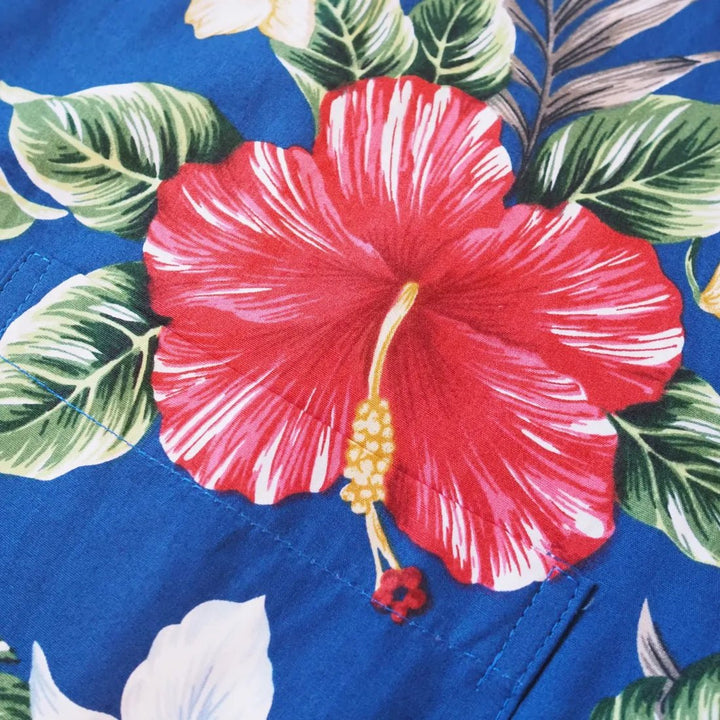 Ke'e Blue Hawaiian Cotton Shirt – Authentic Hawaiian Cotton Men's Shirts by Lavahut