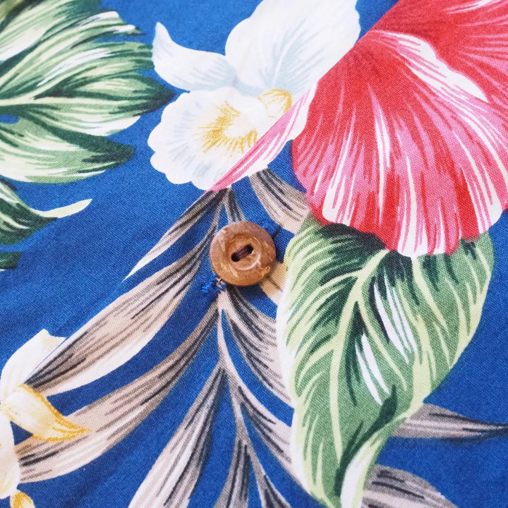 Ke’e Blue Hawaiian Cotton Shirt - Made in Hawaii