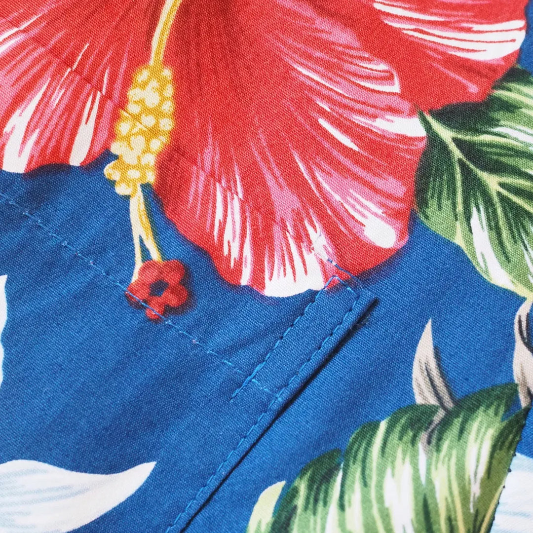 Ke’e Blue Hawaiian Cotton Shirt - Made in Hawaii