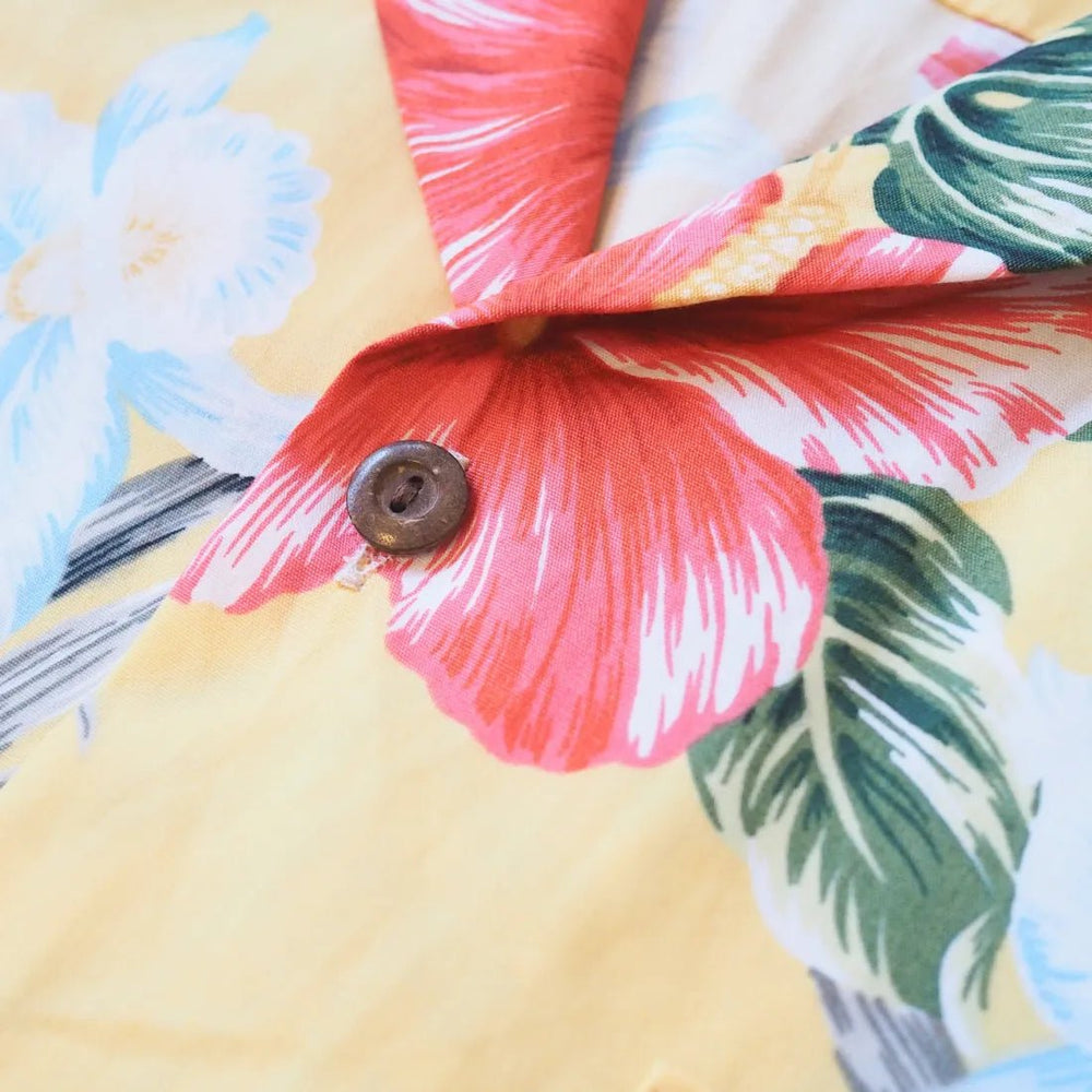 Ke'e Yellow Hawaiian Cotton Shirt – Authentic Hawaiian Cotton Men's Shirts by Lavahut