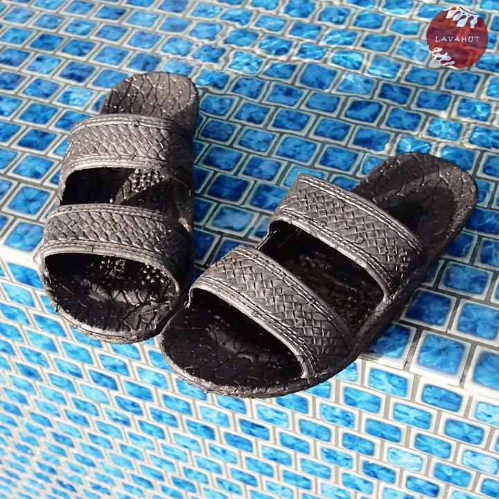 Kids Black Jandals® - Pali Hawaii Sandals - Made in Hawaii