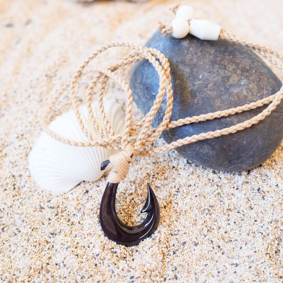 Kilauea Bone Fish Hook Necklace – Authentic Hawaiian Necklaces by Lavahut