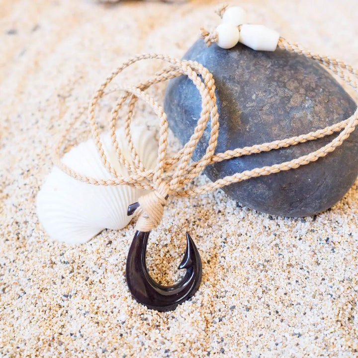 Kilauea Bone Fish Hook Necklace – Authentic Hawaiian Necklaces by Lavahut