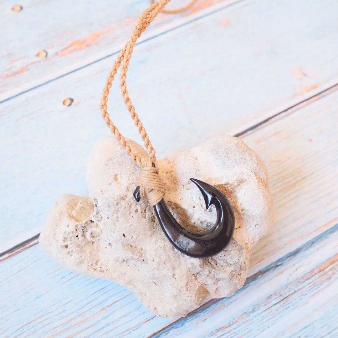 Kilauea Bone Fish Hook Necklace - Made in Hawaii