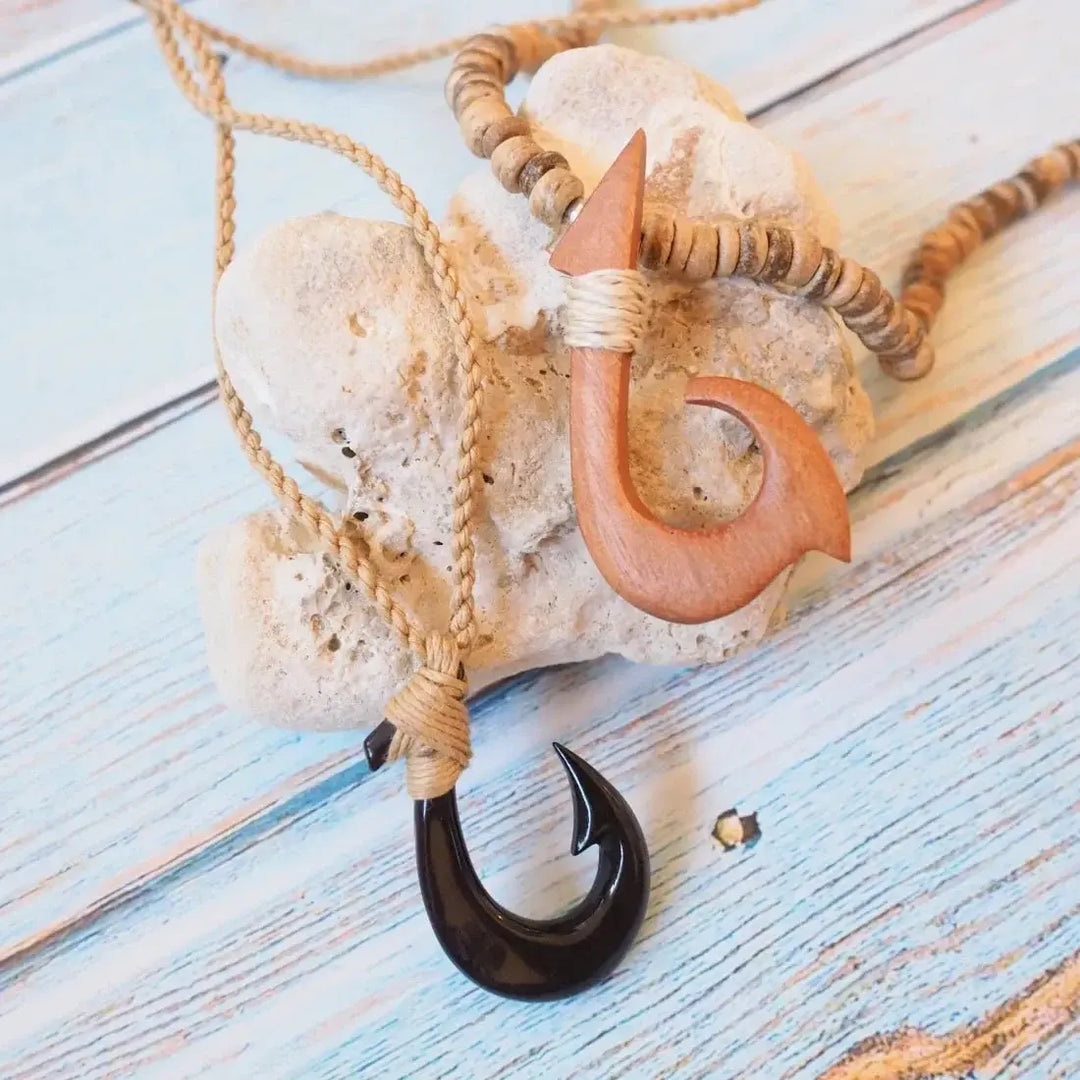 Kilauea Bone Fish Hook Necklace - Made in Hawaii