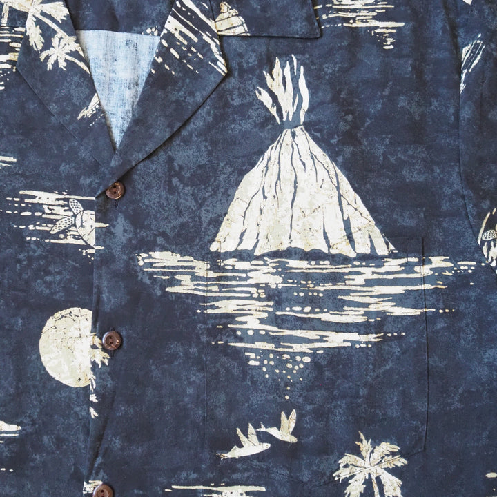Kilauea Grey Hawaiian Rayon Shirt Made in Hawaii