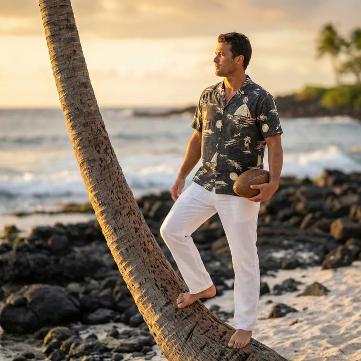 Kilauea Grey Hawaiian Rayon Shirt - Made in Hawaii