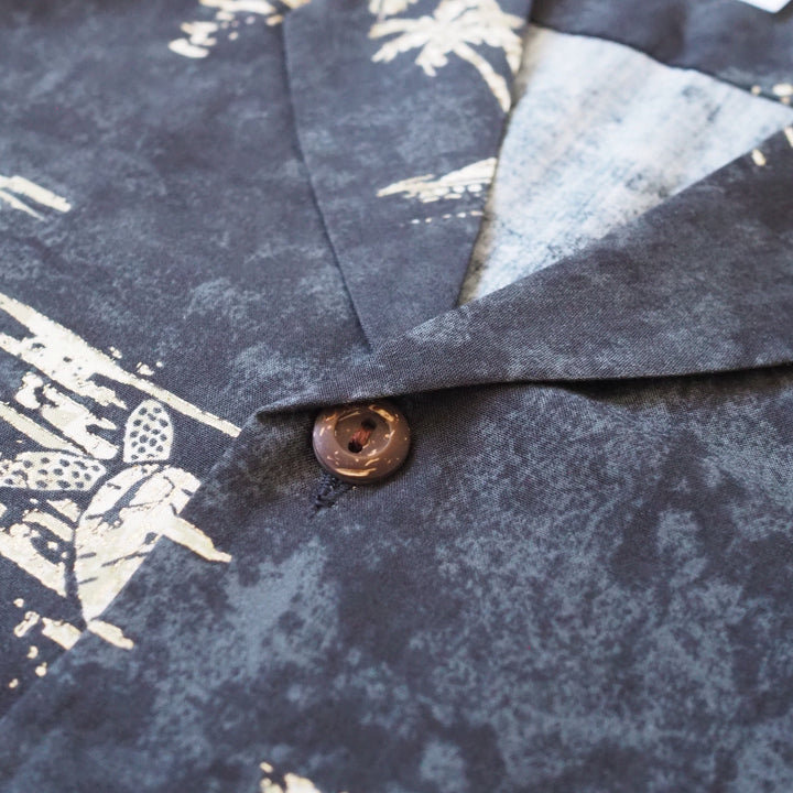 Kilauea Grey Hawaiian Rayon Shirt Made in Hawaii