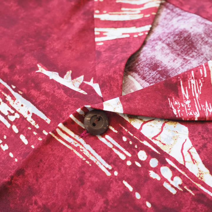 Kilauea Red Hawaiian Rayon Shirt Made in Hawaii