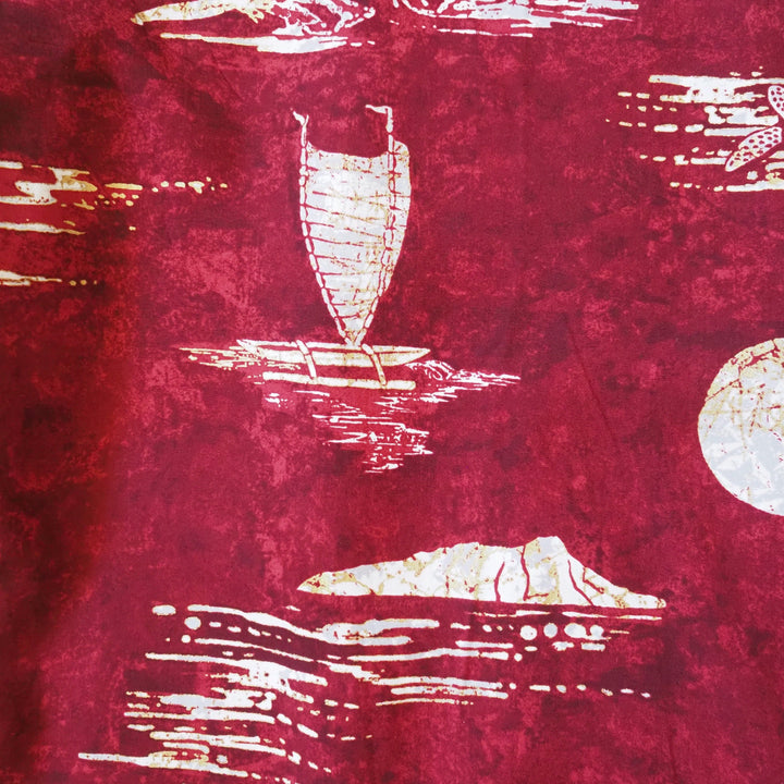Kilauea Red Hawaiian Rayon Shirt Made in Hawaii