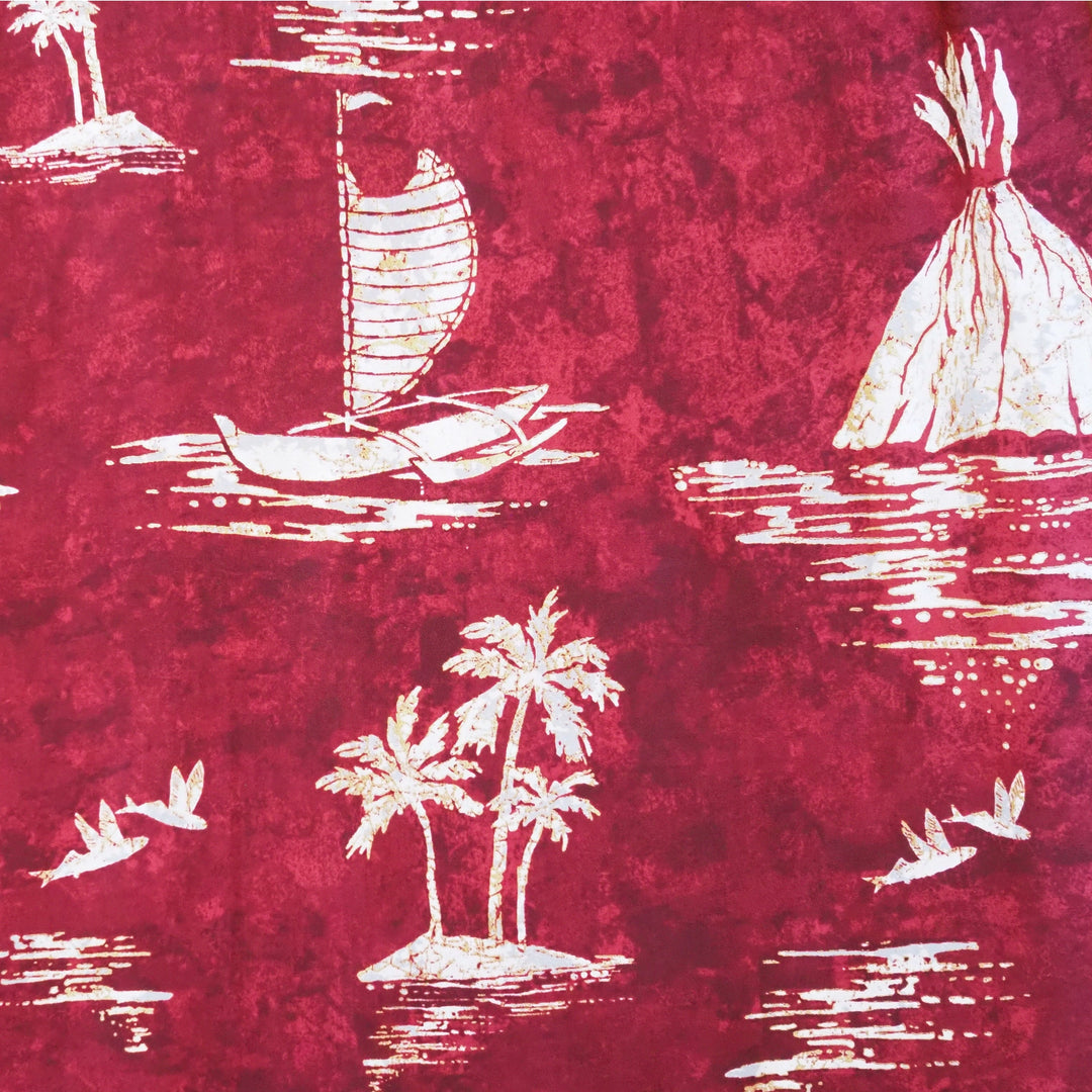 Kilauea Red Hawaiian Rayon Shirt Made in Hawaii