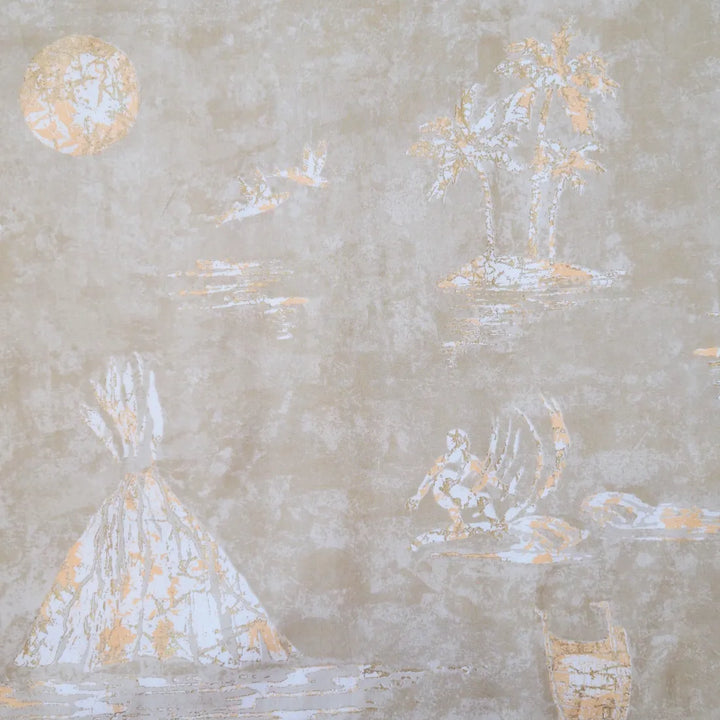 Kilauea Tan Hawaiian Rayon Shirt - Made in Hawaii