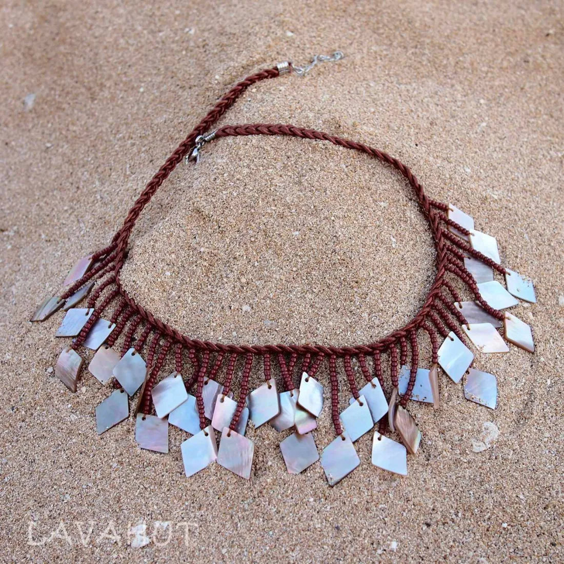 Koko Crater Brown Mother - of - pearl Hawaiian Necklace - Made In Hawaii