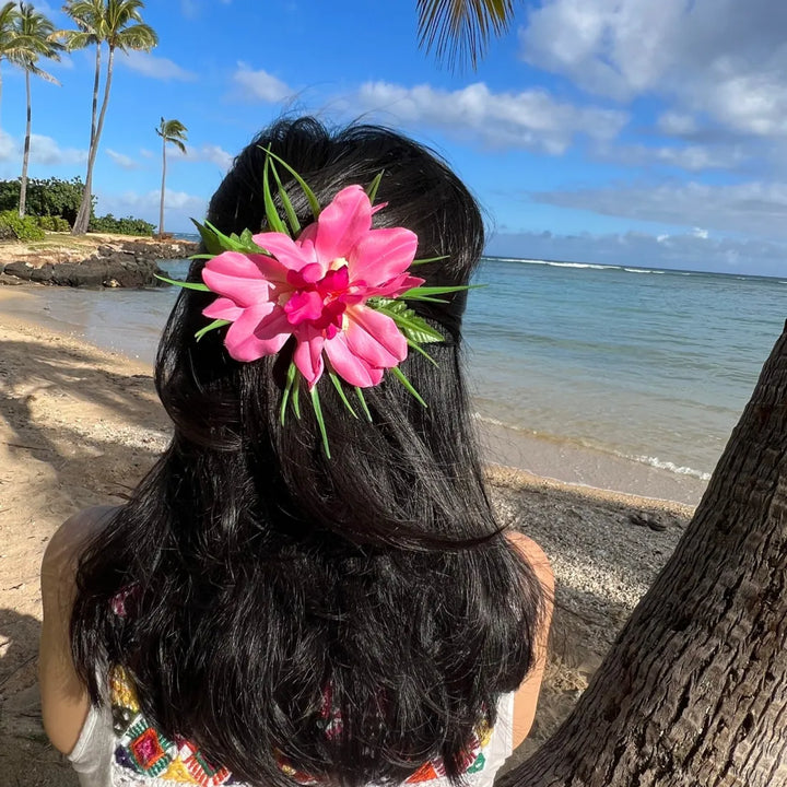 Kula Pink Hawaiian Flower Hair Clip - Made in Hawaii