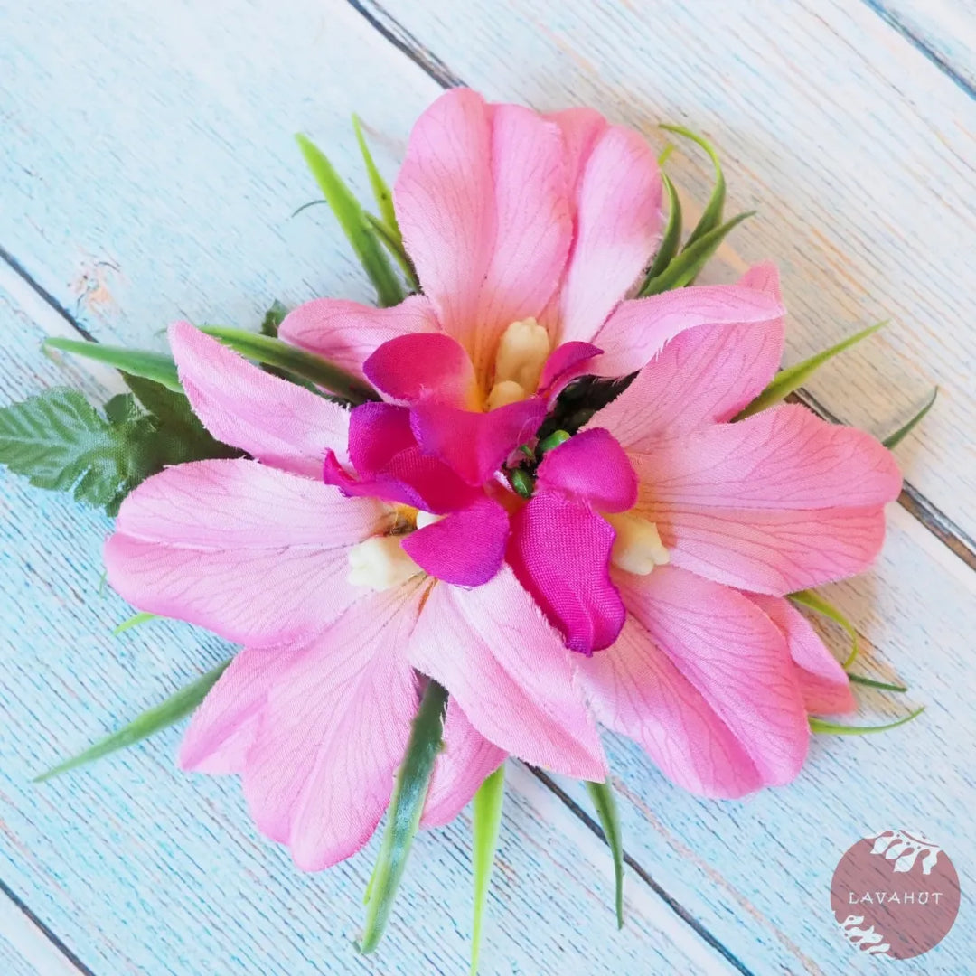 Kula Pink Hawaiian Flower Hair Clip - Made in Hawaii