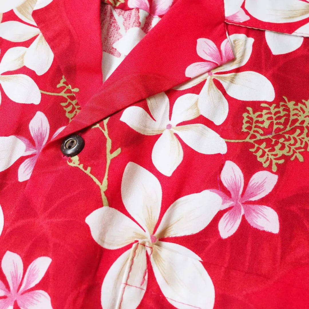 Kuulei Red Hawaiian Cotton Shirt - Made in Hawaii