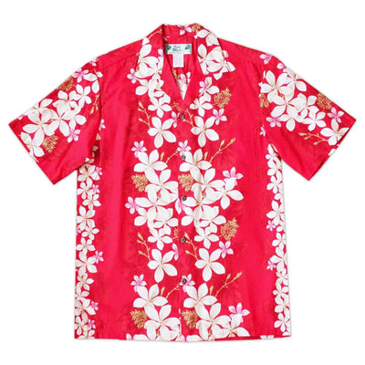 Kuulei Red Hawaiian Cotton Shirt - Made In Hawaii
