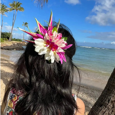 Laka Green Hawaiian Flower Hair Clip - Made In Hawaii