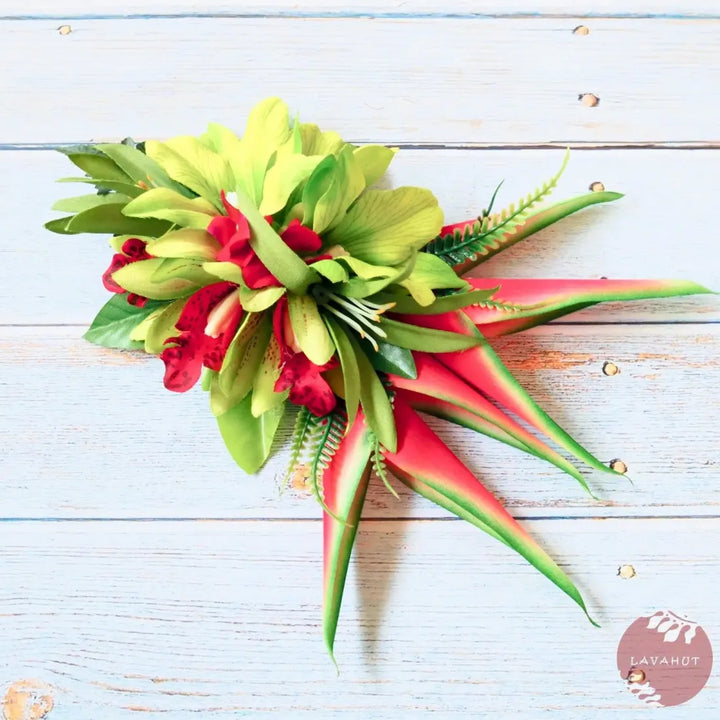 Laka Green Hawaiian Flower Hair Clip - Made in Hawaii