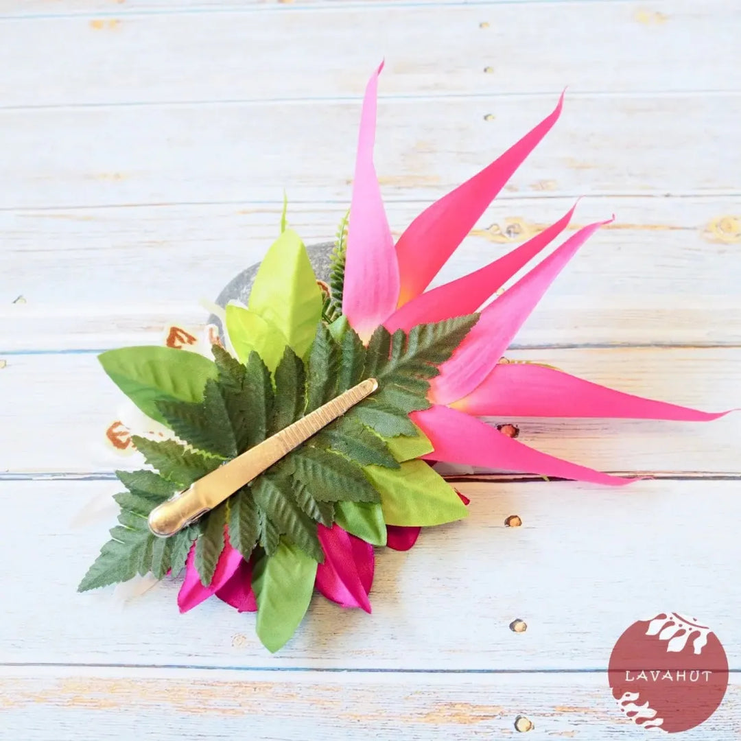 Laka Pink Hawaiian Flower Hair Clip - Made in Hawaii