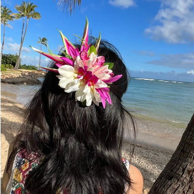 Laka Purple Hawaiian Flower Hair Clip - Made In Hawaii