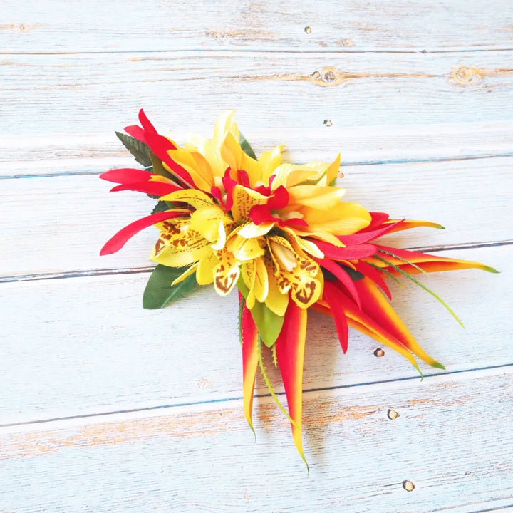 Laka Yellow Hawaiian Flower Hair Clip - Made in Hawaii