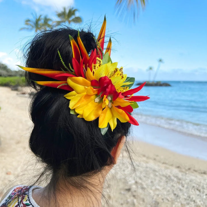 Laka Yellow Hawaiian Flower Hair Clip - Made in Hawaii