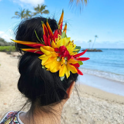 Laka Yellow Hawaiian Flower Hair Clip - Made In Hawaii